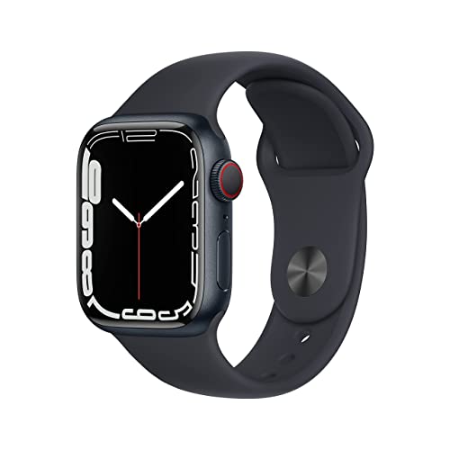 Apple Watch Series 7 (GPS + Cellular, 41MM) - Midnight Aluminum Case with Midnight Sport Band (Renewed)