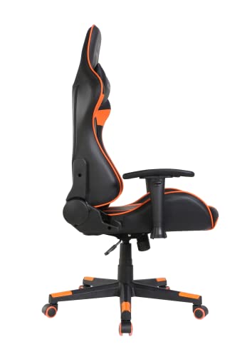 Oversteel - ULTIMET Professional Gaming Chair Leatherette, 2D Armrests, Height Adjustable, Reclining Backrest 180º, Gas Piston Class 3, Up to 120Kg, Orange