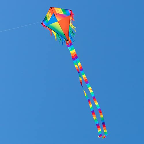 CIM Kite - Maya Eddy Joker - single line kite for children from the age of 3 years up - 65x72cm - incl. 80m kite line and 2x250cm striped tails