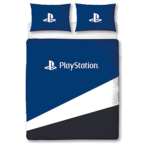Character World PlayStation Official Double Duvet Cover Set, Banner Design | Reversible 2 Sided Bedding Cover Official Merchandise Including Matching Pillow Cases | Gaming Double Bed Set | Polycotton