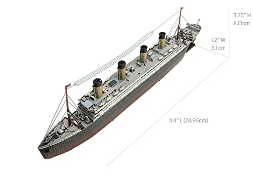 Fascinations Metal Earth Premium Series RMS Titanic Ship 3D Metal Model Kit Bundle with Tweezers