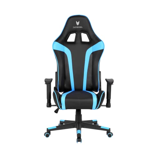 Oversteel - ULTIMET Professional Gaming Chair Leatherette, 2D Armrests, Height Adjustable, Reclining Backrest 180º, Gas Piston Class 3, Up to 120Kg, Blue