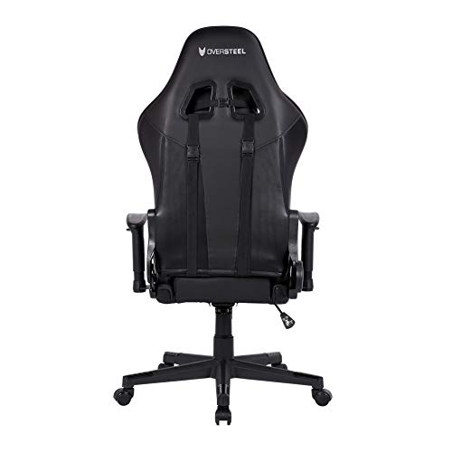 Oversteel - ULTIMET Professional Gaming Chair Leatherette, 2D Armrests, Height Adjustable, Reclining Backrest 180º, Gas Piston Class 3, Up to 120Kg, Black