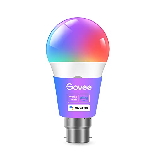 Govee RGBWW Smart Bulbs, Colour Changing Light Bulbs with Music Sync, 54 Dynamic Scenes 16 Million DIY Colours WiFi & Bluetooth B22 LED Bulbs Work with Alexa, Google Assistant Home App, 1 Pack
