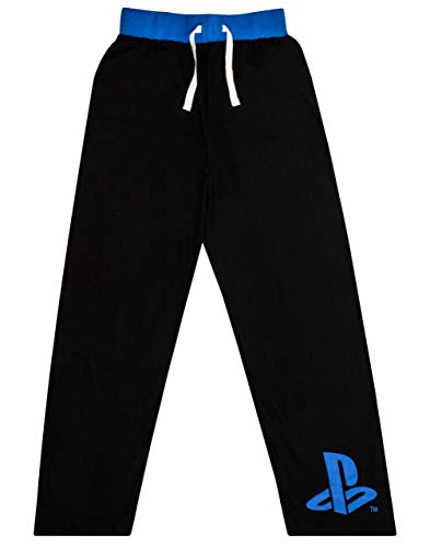 PlayStation Pyjamas For Boys | Children & Teens Logo T-Shirt & Loungepants PJ Set | Kids Cotton Blue, White & Black Sleepwear Gamer Gift Set