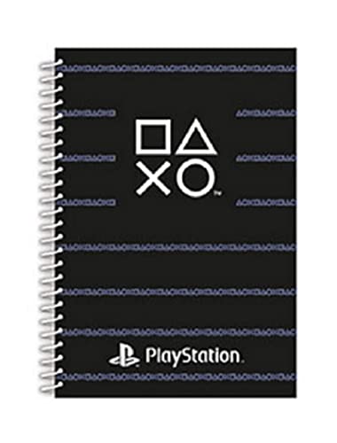 Playstation Bumper Stationery Set (Pinstripe Dark Design) with 3 Notebooks, Pencil Tin, Pens, Pencils, Sharpener, Erasers, Ruler, Lanyard and Stickers - Official Merchandise