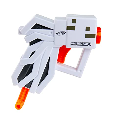 Nerf MicroShots Minecraft Ghast Mini Blaster, Minecraft Ghast Mob Design, Includes 2 Official Nerf Elite Darts, Pull-Down Priming Handle, Multicolor