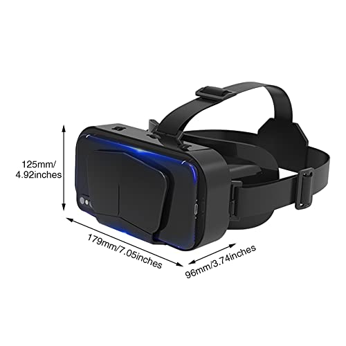 POHOVE VR Headset 3D VR Glasses Virtual Reality Headset Support 360°Panorama Large Screen An-ti Bluelight Adjustable Pupil Distance Preven-t Fatigue Goggles for Movies Games(Black)