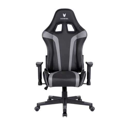 Oversteel - ULTIMET Professional Gaming Chair Leatherette, 2D Armrests, Height Adjustable, Reclining Backrest 180º, Gas Piston Class 3, Up to 120Kg, Gray