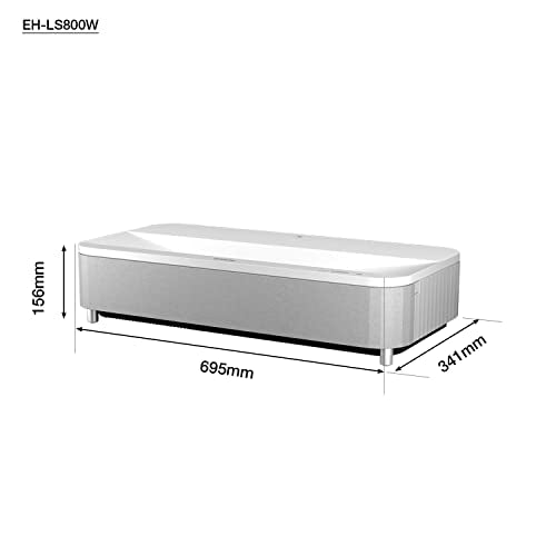 Epson EH-LS800W 4K PRO-UHD 4,000 lumen Android TV Short Throw Laser Projector Silver