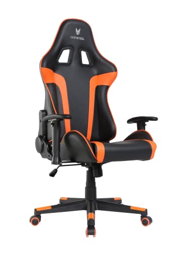 Oversteel - ULTIMET Professional Gaming Chair Leatherette, 2D Armrests, Height Adjustable, Reclining Backrest 180º, Gas Piston Class 3, Up to 120Kg, Orange