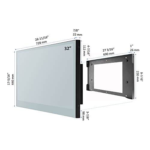 Soulaca 32inch Smart LED Mirror TV for Bathroom,Full Screen Touch Panel,1080P Waterpoof with Wi-Fi and Bluetooth, Integrated with Speaker,2023 Model