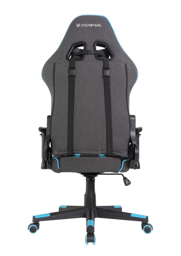 Oversteel - ULTIMET Professional Gaming Chair, Breathable Fabric, 2D Armrests, Height Adjustable, 180° Reclining Backrest, Gas Piston Class 3, Up to 120Kg, Black/Blue