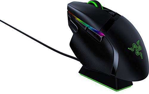 Razer Basilisk Ultimate with Charging Station - Wireless Gaming Mouse with 11 Programmable Buttons (Optical 20k Focus+ Sensor, Optical Mouse Switch, RGB Chroma, Customisable Scroll Wheel) Black