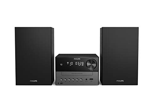 Philips Micro Music System with Bluetooth/Hifi System, DAB+, FM Radio, USB, CD Player, MP3, Bass-Reflex Speakers, Digital Sound Control, 18 W/Philips Audio TAM3505/12