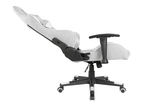 Oversteel - ULTIMET Professional Gaming Chair, Breathable Fabric, 2D Armrests, Height Adjustable, 180° Reclining Backrest, Gas Piston Class 3, Up to 120Kg, Gray/White