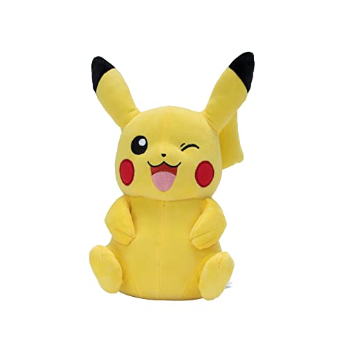 Pokémon PKW3106 Official & Premium Quality 12-inch Pikachu Adorable, Ultra-Soft, Plush Toy, Perfect for Playing & Displaying-Gotta Catch ‘Em All, Black