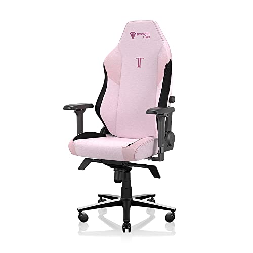 Secretlab TITAN Evo 2022 Plush Pink Gaming Chair - Ergonomic & Heavy Duty Computer Chair with 4D Armrests - Magnetic Head Pillow & Lumbar Support - Big and Tall Gaming Chair 395 lbs - Pink - Fabric