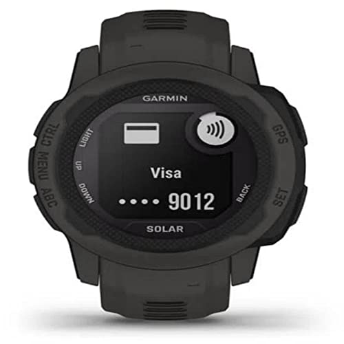 Garmin Instinct 2S SOLAR, Smaller Rugged GPS Smartwatch, Built-in Sports Apps and Health Monitoring, Solar Charging and Ultratough Design Features, Graphite