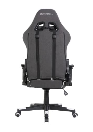 Oversteel - ULTIMET Professional Gaming Chair, Breathable Fabric, 2D Armrests, Height Adjustable, 180° Reclining Backrest, Gas Piston Class 3, Up to 120Kg, Black/White