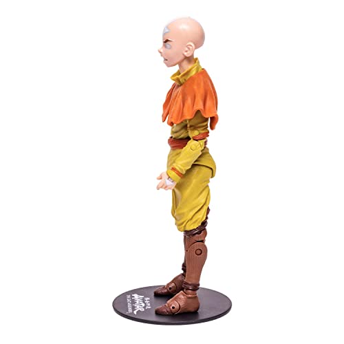 McFarlane Toys, Avatar the Last Airbender 7-inch Gold Label Aang Action Figure with 22 Moving Parts, Collectible Figure with Accessories and Collectors Stand Base – Ages 12+