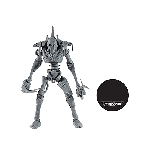 McFarlane Toys, Warhammer 40000 Necron Flayed One Action Figure with 22 Moving Parts, Unpainted Collectible Warhammer Figure with collectors stand base, Customise your figure – Ages 12+