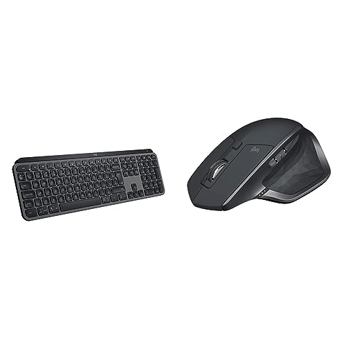 Logitech MX Keys S Wireless Keyboard, Low Profile, Fluid Quiet Typing, Programmable Keys & MX Master 2S Wireless Mouse with Flow Cross-Computer Control and File Sharing for PC and Mac, Grey