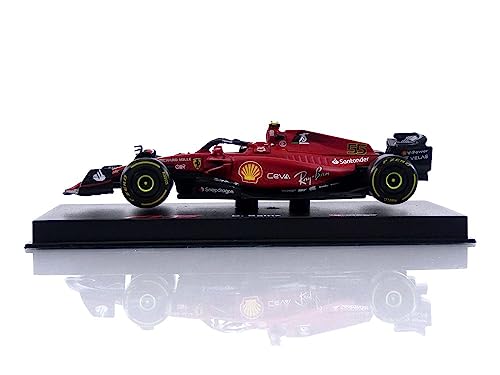 Bburago B18-36831S Formula 1 Ferrari F1-75 (2022) with Helmet SAINZ 143 Die-Cast Collectible Race Car, Model, Sport, pre-Built, Assorted Colours