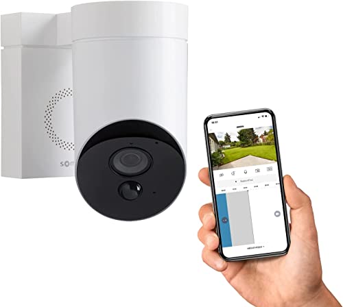 Somfy 2401560A Outdoor HD Camera for Home Security Systems, Smart Device with Integrated App and Simple Installation, White