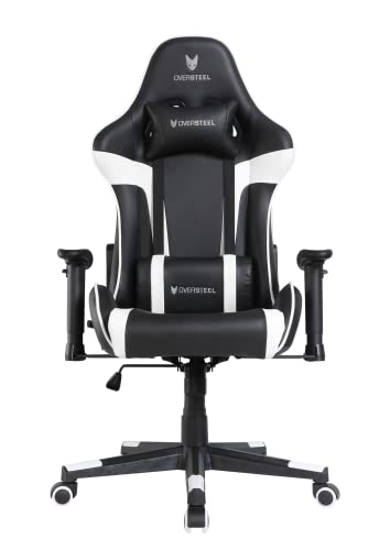 Oversteel - ULTIMET Professional Gaming Chair Leatherette, 2D Armrests, Height Adjustable, Reclining Backrest 180º, Gas Piston Class 3, Up to 120Kg, White