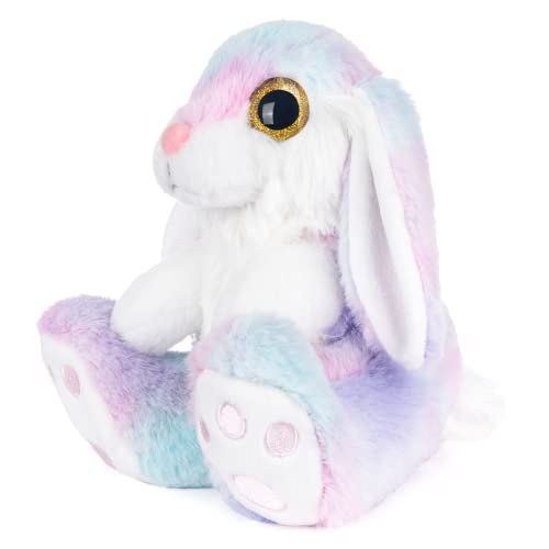 My OLi Easter Bunny Soft Toy 22cm/8.5" Plush Rabbit With Floppy Bunny Ears Stuffed Animal Bunny Teddy Toy Easter Bunny Decorations Gifts For Babies Kids Boys Girls | Rainbow