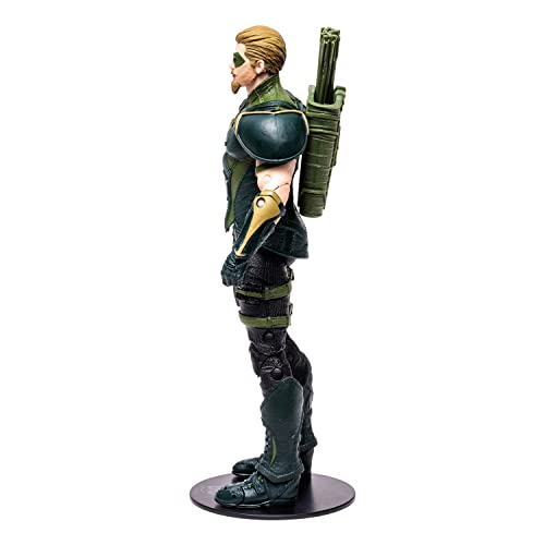 McFarlane Toys, DC Gaming 7-inch Green Arrow Action Figure with 22 Moving Parts, Collectible DC Injustice 2 Game Figure with Stand Base and Unique Collectible Character Card – Ages 12+