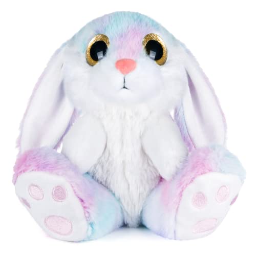 My OLi Easter Bunny Soft Toy 22cm/8.5" Plush Rabbit With Floppy Bunny Ears Stuffed Animal Bunny Teddy Toy Easter Bunny Decorations Gifts For Babies Kids Boys Girls | Rainbow