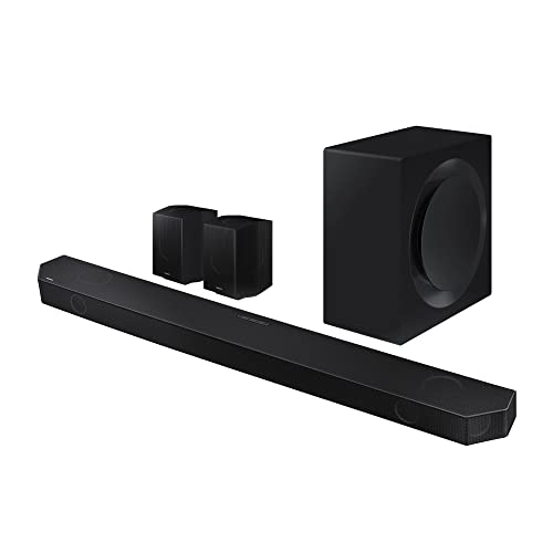 Samsung Q990B Soundbar Speaker (2022) - 11.1.4ch 3D Object Tracking Surround Sound System With Wireless Dolby Atmos DTS:X & Alexa Built-In, Rear Speakers & Subwoofer With Night & Voice Enhancement