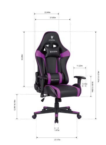 Oversteel - ULTIMET Professional Gaming Chair Leatherette, 2D Armrests, Height Adjustable, Reclining Backrest 180º, Gas Piston Class 3, Up to 120Kg, Purple