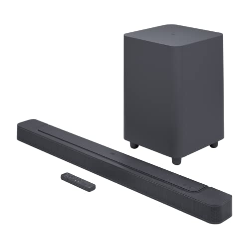JBL Bar 500 - Compact 5.1 Channel Soundbar for Home Cinema Sound System - Wireless Bluetooth Speaker with Subwoofer and Dolby Atmos Surround Sound - Black
