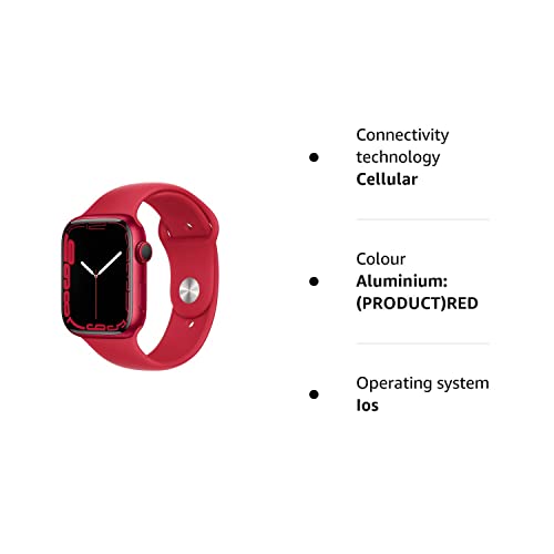 Apple Watch Series 7 (GPS + Cellular, 45mm) - (PRODUCT)RED Aluminium Case with (PRODUCT)RED Sport Band - Regular (Renewed)