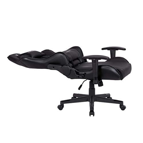 Oversteel - ULTIMET Professional Gaming Chair Leatherette, 2D Armrests, Height Adjustable, Reclining Backrest 180º, Gas Piston Class 3, Up to 120Kg, Black