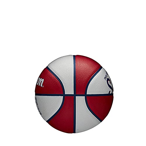 Wilson Mini-Basketball, Team Retro Model, PHILADELPHIA 76ERS, Outdoor, Rubber, Size: MINI