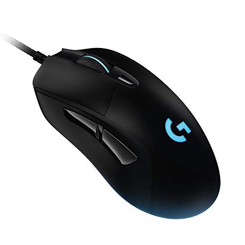 Logitech G403 HERO Wired Gaming Mouse, HERO 25K Sensor, 25,600 DPI, RGB Backlit Keys, Adjustable Weights, 6 Programmable Buttons, On-Board Memory, PC/Mac - Black