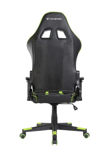 Oversteel - ULTIMET Professional Gaming Chair Leatherette, 2D Armrests, Height Adjustable, Reclining Backrest 180º, Gas Piston Class 3, Up to 120Kg, Green