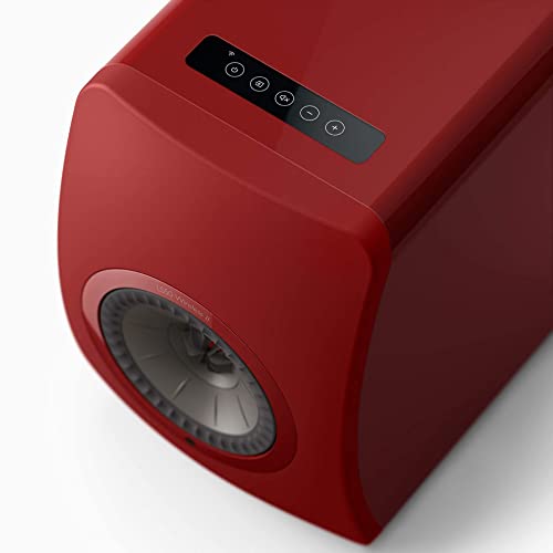 KEF LS50 Wireless II - Active wireless stereo speaker system (Crimson Red) | HDMI | Airplay 2 | Bluetooth | Spotify | Tidal