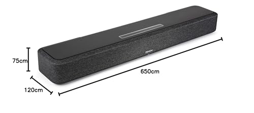 Denon Home 550 Compact Sound Bar for TV, Bluetooth Soundbar for Surround Sound System, Dolby Atmos & DTS:X, Dolby Vision, HEOS Built-In, WiFi, Airplay 2, Alexa Built-In - Black