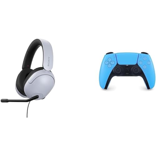 Sony INZONE H3 Gaming Headset - 360 Spatial Sound for Gaming - Boom microphone - PC/PlayStation5 & DualSense Starlight Blue Wireless Controller (PS5)