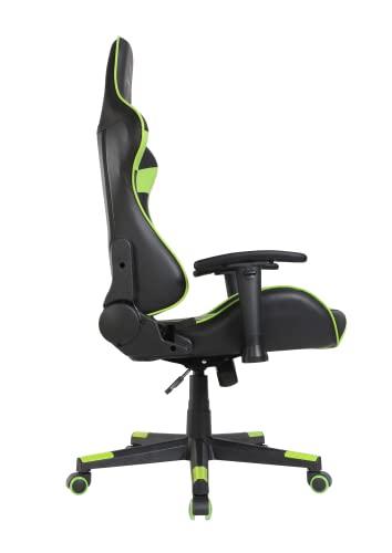 Oversteel - ULTIMET Professional Gaming Chair Leatherette, 2D Armrests, Height Adjustable, Reclining Backrest 180º, Gas Piston Class 3, Up to 120Kg, Green