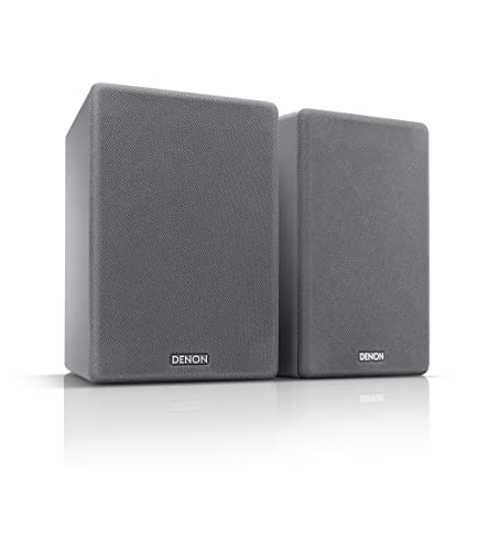 Denon SCN10 Speakers, Two-Way HiFi Speakers for TV Sound System, 2x 65W, Compatible with Receivers & Amplifiers, Elegant Design - Grey