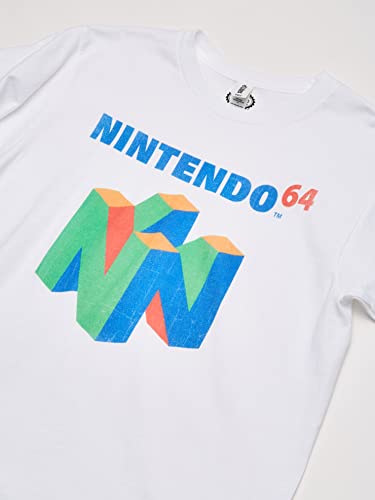 Nintendo Men's N64 Logo Short Sleeve T-Shirt, White, 3XL