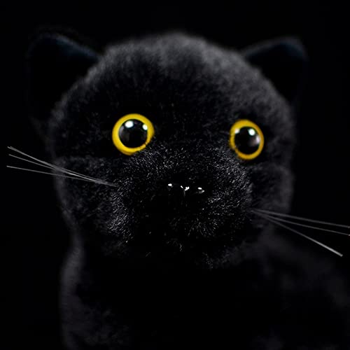 lilizzhoumax Simulation Black Cat Plush Toy Stuffed Animals Cute cat 28cm/11”, Realistic Stuffed Animal Super Soft Cat Plush Home Decoration Animal Toys birthday Gift for Kids