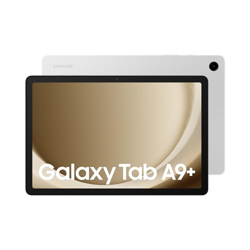 Samsung Galaxy Tab A9+ Android Tablet, 128GB Storage, Large Display, 3D Sound, Silver, 3 Year Manufacturer Extended Warranty (UK Version)