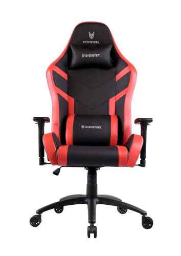 Oversteel - DIAMOND Professional Gaming Chair Leatherette, 3D Armrests, Height Adjustable, Reclining 180º, Gas Piston Class 4, Up to 150Kg, Color Red